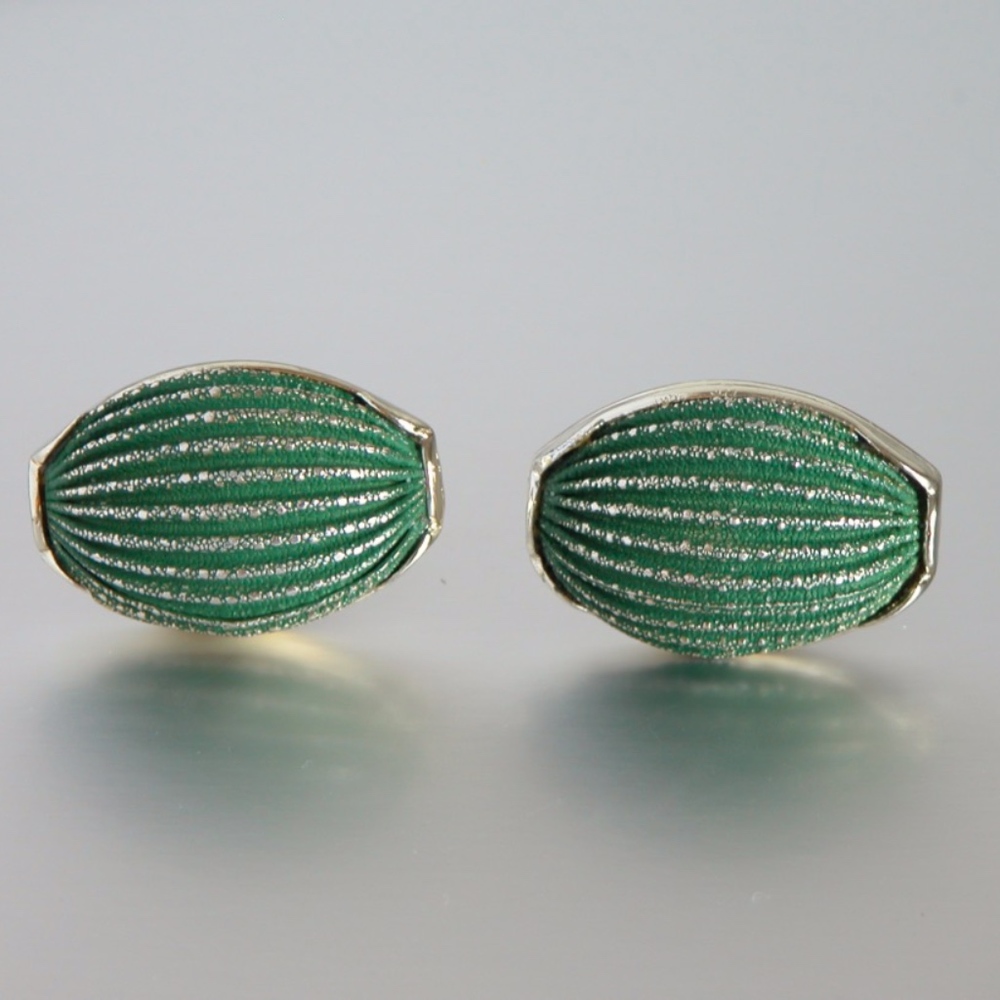 Watermelon Sugar Green Glitter Puff Chunky Cufflinks